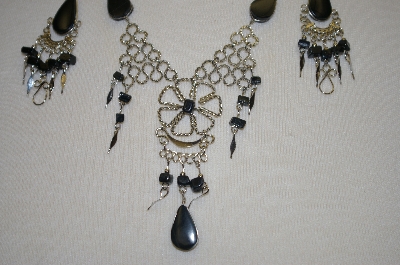 +MBA #24-046  Peruvian Black Onyx Necklace & Earrings