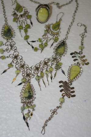 +MBA #24-063  Peruvian Green Serpentine 4 Piece Set