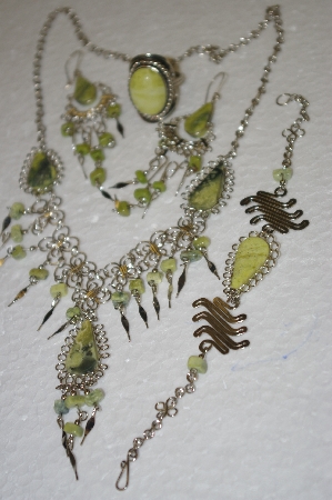 +MBA #24-063  Peruvian Green Serpentine 4 Piece Set