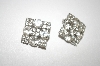 +MBA #24-311  "Square Clear Crystal Clip On Earrings