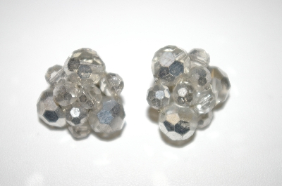 +MBA #24-257  "Smokey Grey AB Crystal Cluster Earrings