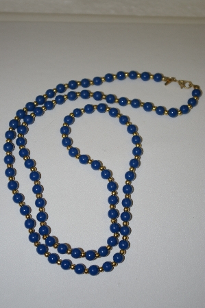 +MBA #24-145  "Monet Acrylic Blue Bead Necklace