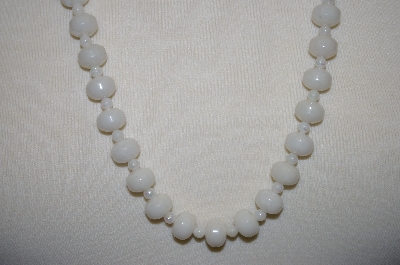 +MBA #24-142  "Made In West Germany White Acrylic Bead Necklace