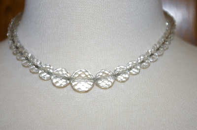 +MBA #24-1070  Vintage Clear Crystal Necklace