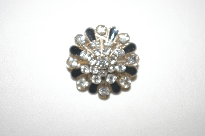 +MBA #24-291  "Black Enamel & Clear Crystal Pin