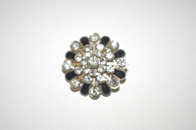 +MBA #24-291  "Black Enamel & Clear Crystal Pin