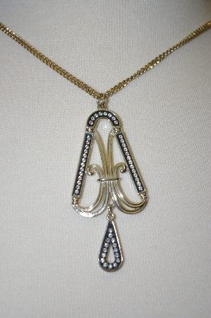 +MBA #24-198  Sarah Coventry Silver Plated Clear Crystal Pendant