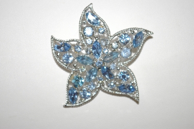 +MBA #24-380  Sarah Coventry Blue Crystal Star Fish Pin