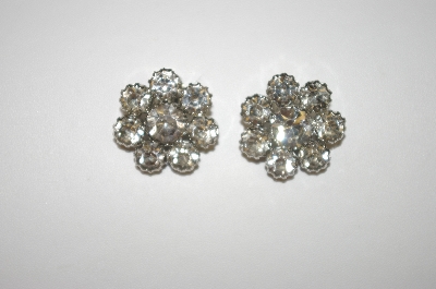 +MBA #24-382   Clear Crystal Round Clip On Earrings