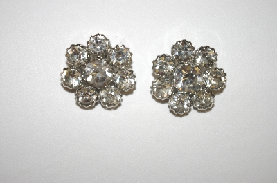 +MBA #24-382   Clear Crystal Round Clip On Earrings