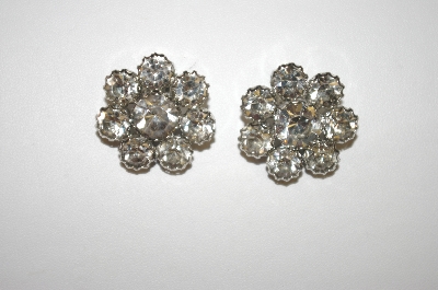 +MBA #24-382   Clear Crystal Round Clip On Earrings