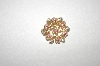+MBA #24-407   Vintage Gold Plated Faux Pearl & Pink Crystal Pin