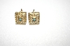 +MBA #24-480   Gold Plated Square Small Faux Pearl Earrings
