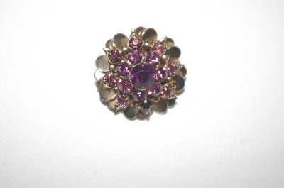 +MBA #24-494  Gold Plated Small Purple Austrian Crystal Pin