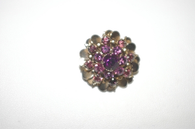 +MBA #24-494  Gold Plated Small Purple Austrian Crystal Pin