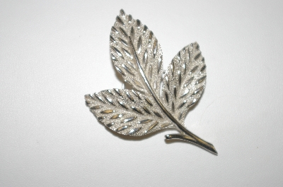 +MBA #25-007  "Tafari Silvertone Leaf Pin
