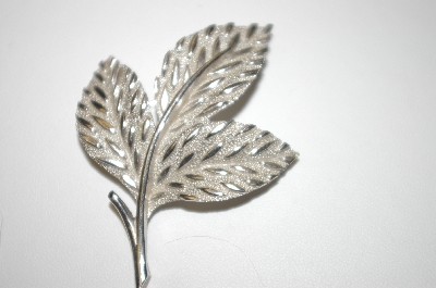 +MBA #25-007  "Tafari Silvertone Leaf Pin