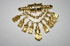 +MBA #25-013  Vintage Gold Plated Dangle Brooch