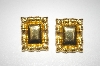 +MBA #25-023   Monet Gold Plated Square Pierced Earrings
