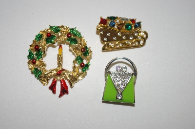 +MBA #25-081  "Set Of (3)    1 Sarah Coventry & 1 Monet   Set Of 3 Pins