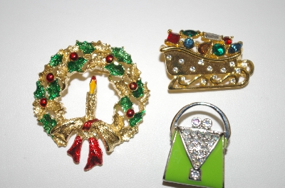 +MBA #25-081  "Set Of (3)    1 Sarah Coventry & 1 Monet   Set Of 3 Pins