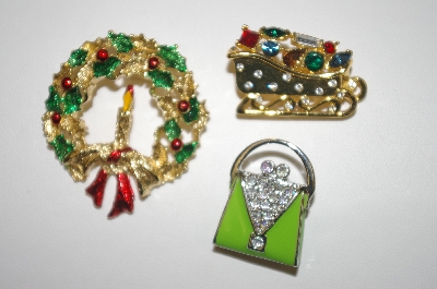+MBA #25-081  "Set Of (3)    1 Sarah Coventry & 1 Monet   Set Of 3 Pins