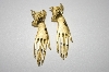 +MBA #25-019   Gold Plated "Hand" Pierced Earrings
