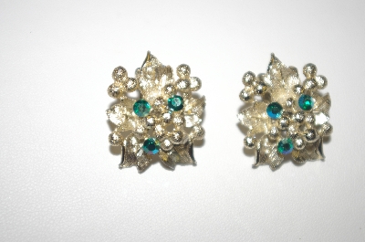 +MBA #S4-310  "Silver Tone AB Crystal Clip On Earrings