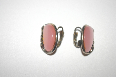 +MBA #S4311  Coro Pink Acrylic Clip On Earrings