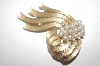 +MBA #S4-124  "Tafari Gold Toned Simulated Pearl Brooch