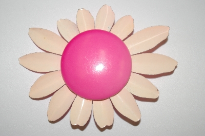 **Set Of Two Large Enameled Flower Pins