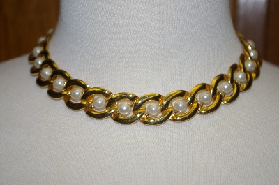 +MBA #S4-202  Napier Gold Toned Faux Pearl Necklace