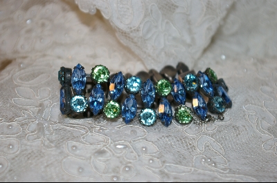 +  Peridot Green & Light Blue Crystal Bracelet