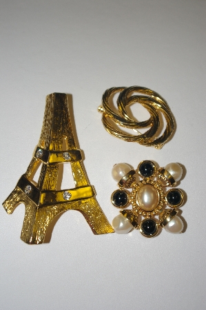 **Set Of Three Gold Plated Pins