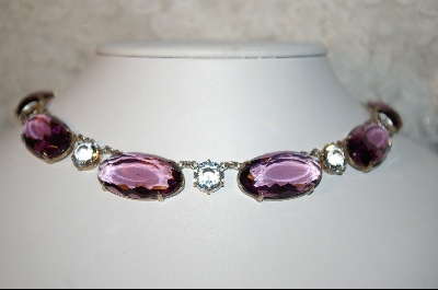 +MBA  "Purple & Clear Glass Necklace