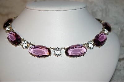 +MBA  "Purple & Clear Glass Necklace