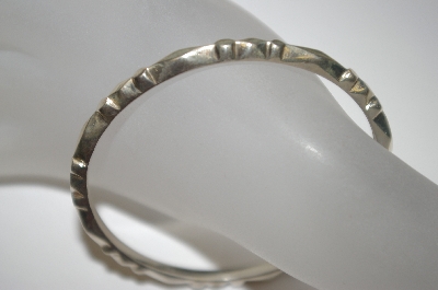 +MBA #S4-209  Vintage Heavy Silver Bangle Bracelet