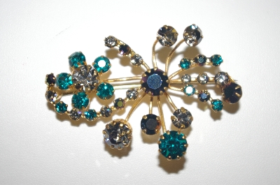 +MBA #S4-262  Made In Austria Multi Colored Crystal Rhinestone  Pin