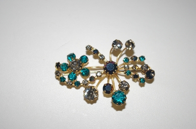 +MBA #S4-262  Made In Austria Multi Colored Crystal Rhinestone  Pin