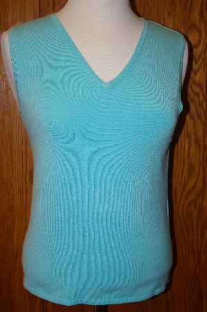 +MBA #25-145  "Designer "Yarns& Stitches" Turquoise Colored Knit Shell
