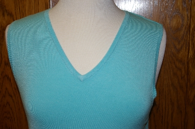 +MBA #25-145  "Designer "Yarns& Stitches" Turquoise Colored Knit Shell