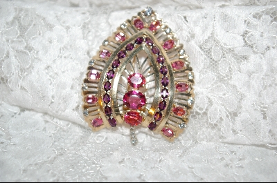 +MBA  Beautiful Old Sterling Double Pined Brooch & Earring Set