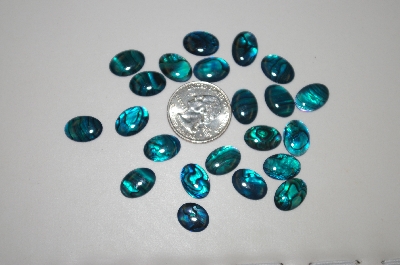 +MBA #23-079   "Set Of 23 Blue/Green Cut & Polished Paua Shell Cabochons