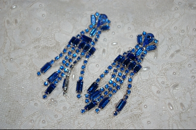 +MBA   Blue Crystal Drop Earrings