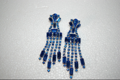 +MBA   Blue Crystal Drop Earrings