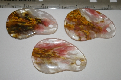 +MBA #23-046   "Set Of 3 Large Fancy Cut Agate Beads