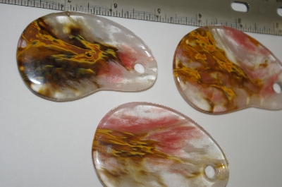 +MBA #23-046   "Set Of 3 Large Fancy Cut Agate Beads