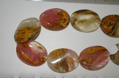 +MBA #23-043    16" Strand Of Fancy Cut Oval Agate