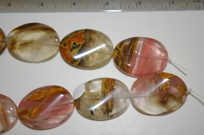 +MBA #23-043    16" Strand Of Fancy Cut Oval Agate