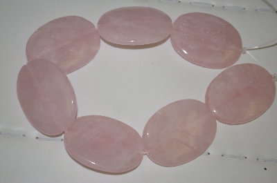 +MBA #23-015  "16" Large Oval Rose Quartz Beads